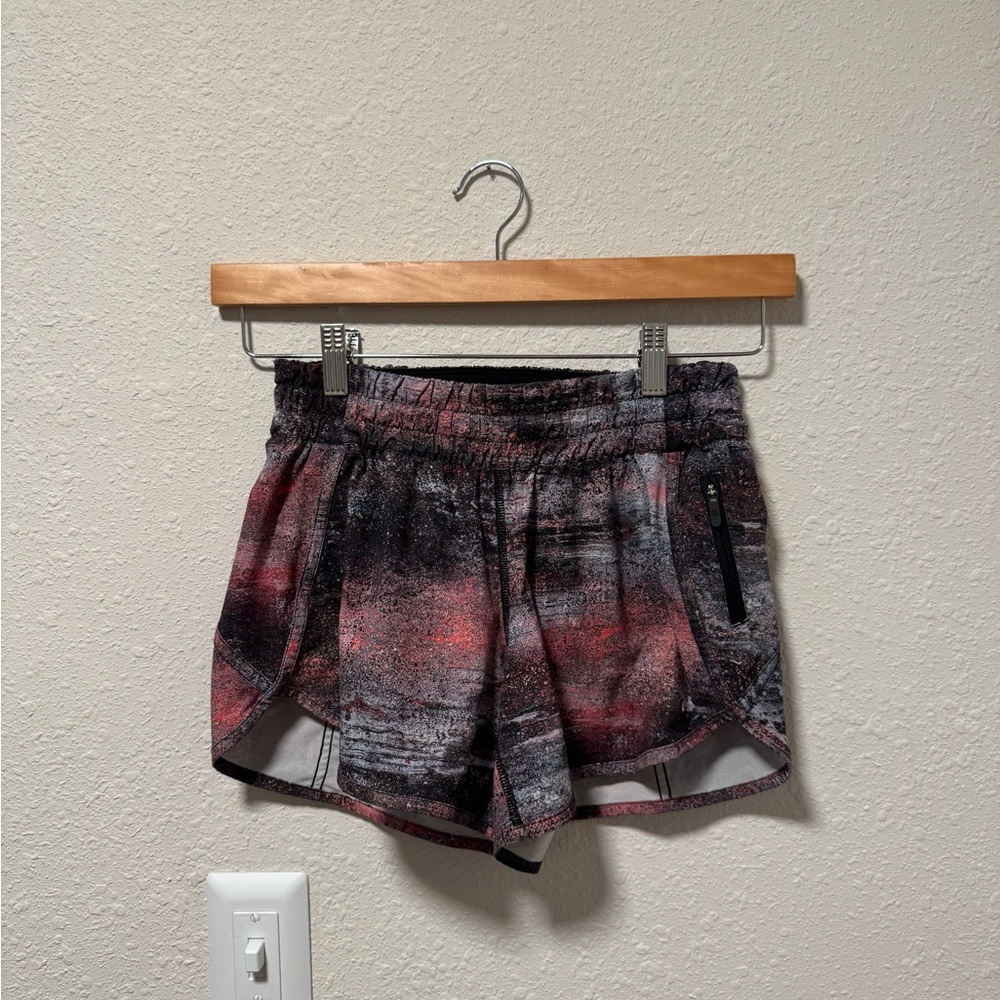 lululemon athletica Women's Black and Red Athletic Shorts